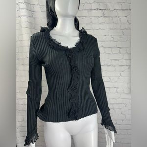 Black ruffled Jennings top